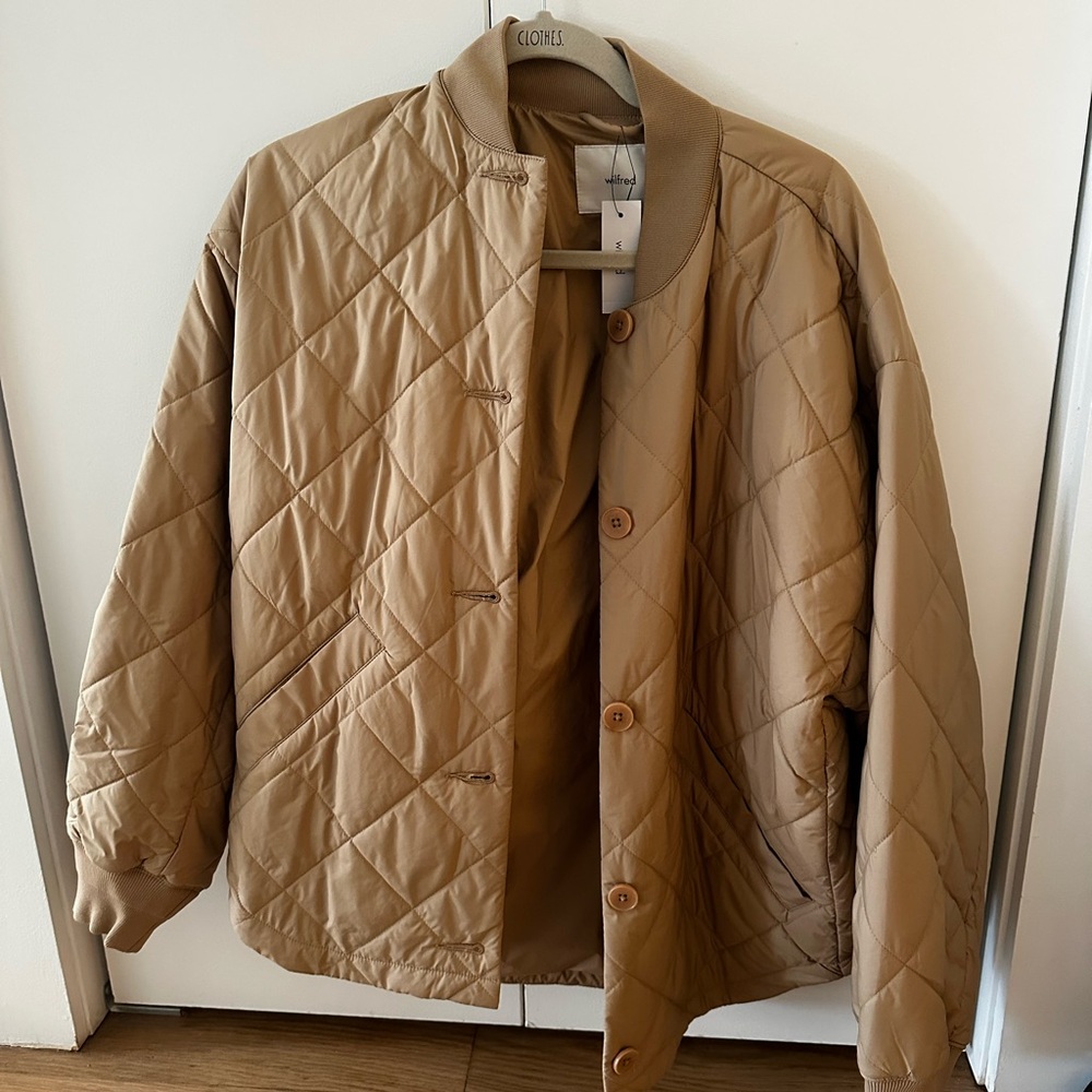 Aritzia Tan Quilted Puffer Jacket